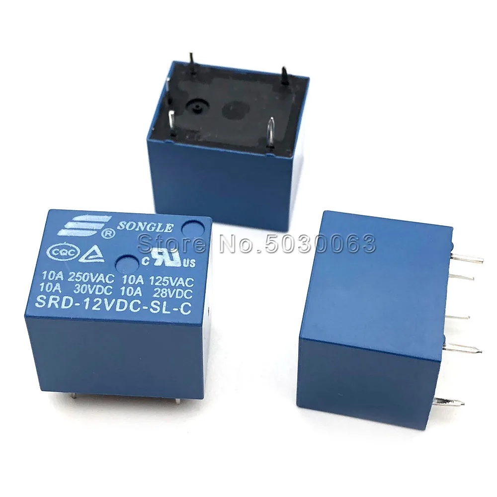 2 шт./лот SRD 12VDC SL C 5pin Songle relay 5 foot 10A высокое напряжение фотоэлемент с пятью