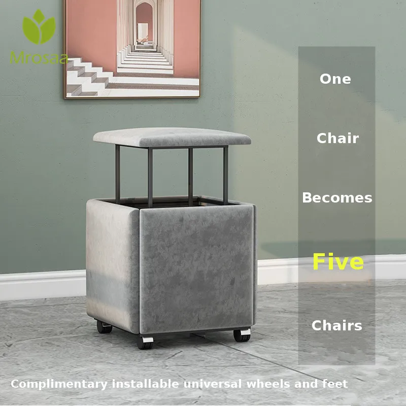 

5 в 1 креативный квадратный стул для дома 5 шт. Маленький стул для гостиной диван стул Многофункциональные комбинированные стулья мебель