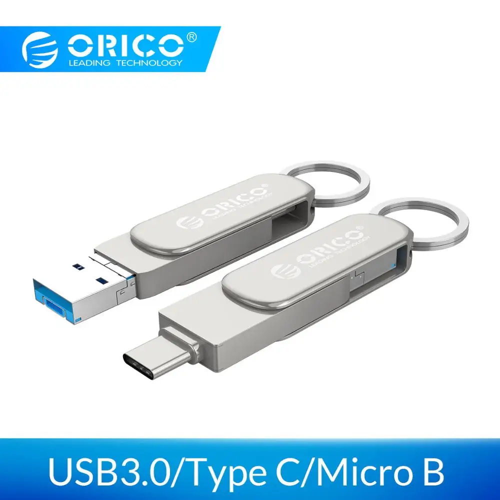 ORICO 3в1 64G 32G u-диск USB флэш-накопитель с функцией OTG type C Micro B USB3.0 интерфейс флэш-диск для компьютера мобильного телефона