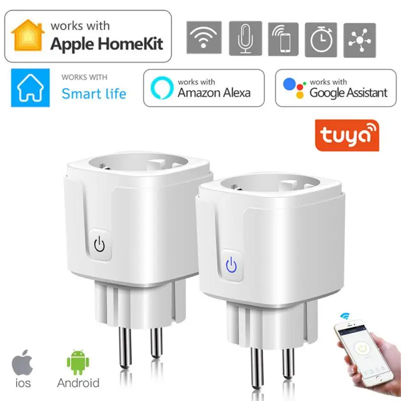 

16A WiFi Smart Plug Socket Timer Outlet Via Tuya SmartLife APP Control Smart Home Work with Alexa Google Assistant Apple Homekit