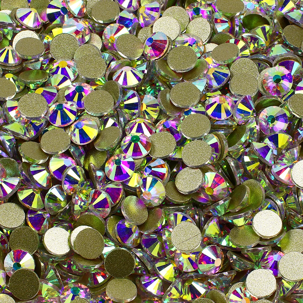 SS6 искрящегося цвета Кристалл aб Б ез исправлений стразы стеклянные блеск для