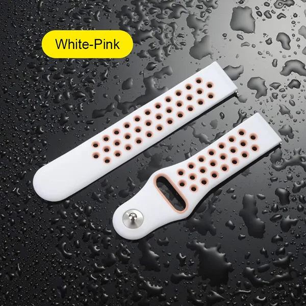 White Pink UEBN 20 мм силиконовый сменный дышащий ремешок для часов xiaomi Huami ремень Amazfit GTS/GTR 42 мм/Bip спортивные наручные часы - Цвет ремешка: White Pink