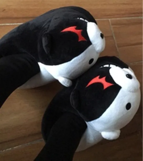 

Danganronpa Black White Bear Monokuma Cosplay Shoes Plush Home Slippers
