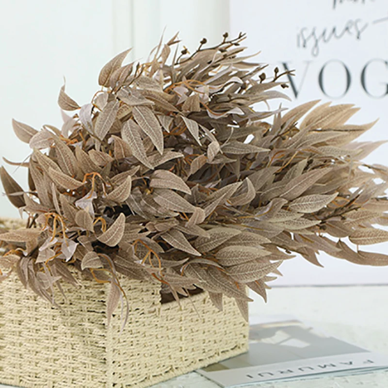 5 вилок с листьями ивы искусственные цветы зеленые листья домашняя спальня