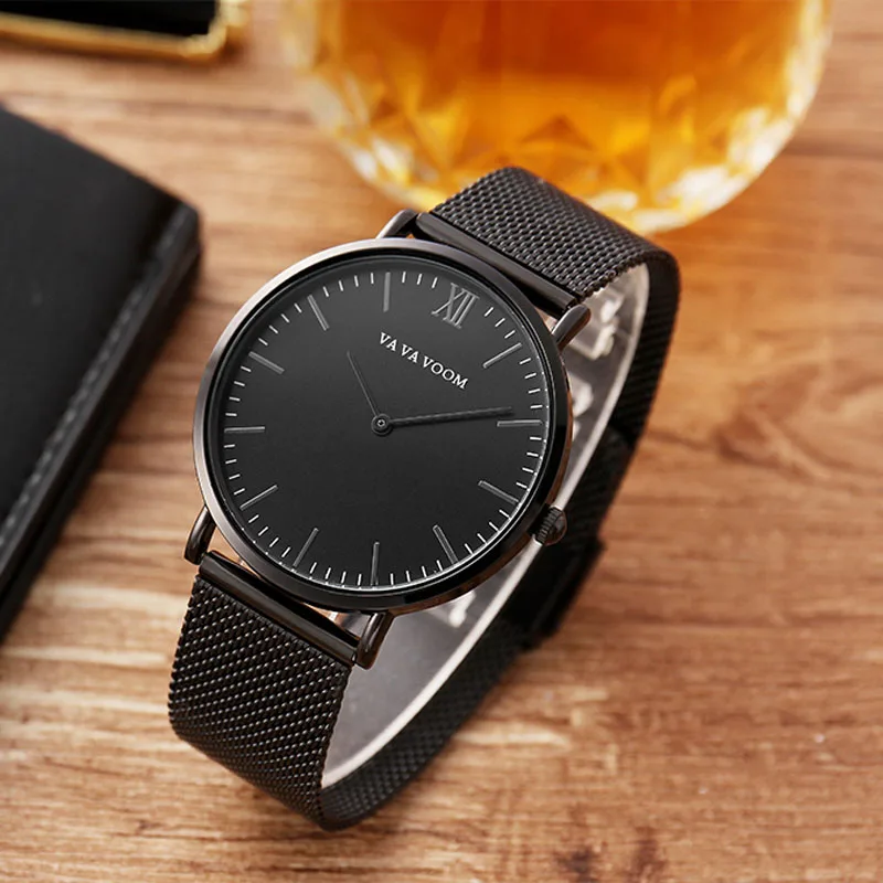 Часы наручные мужские кварцевые простые повседневные деловые с защитой от