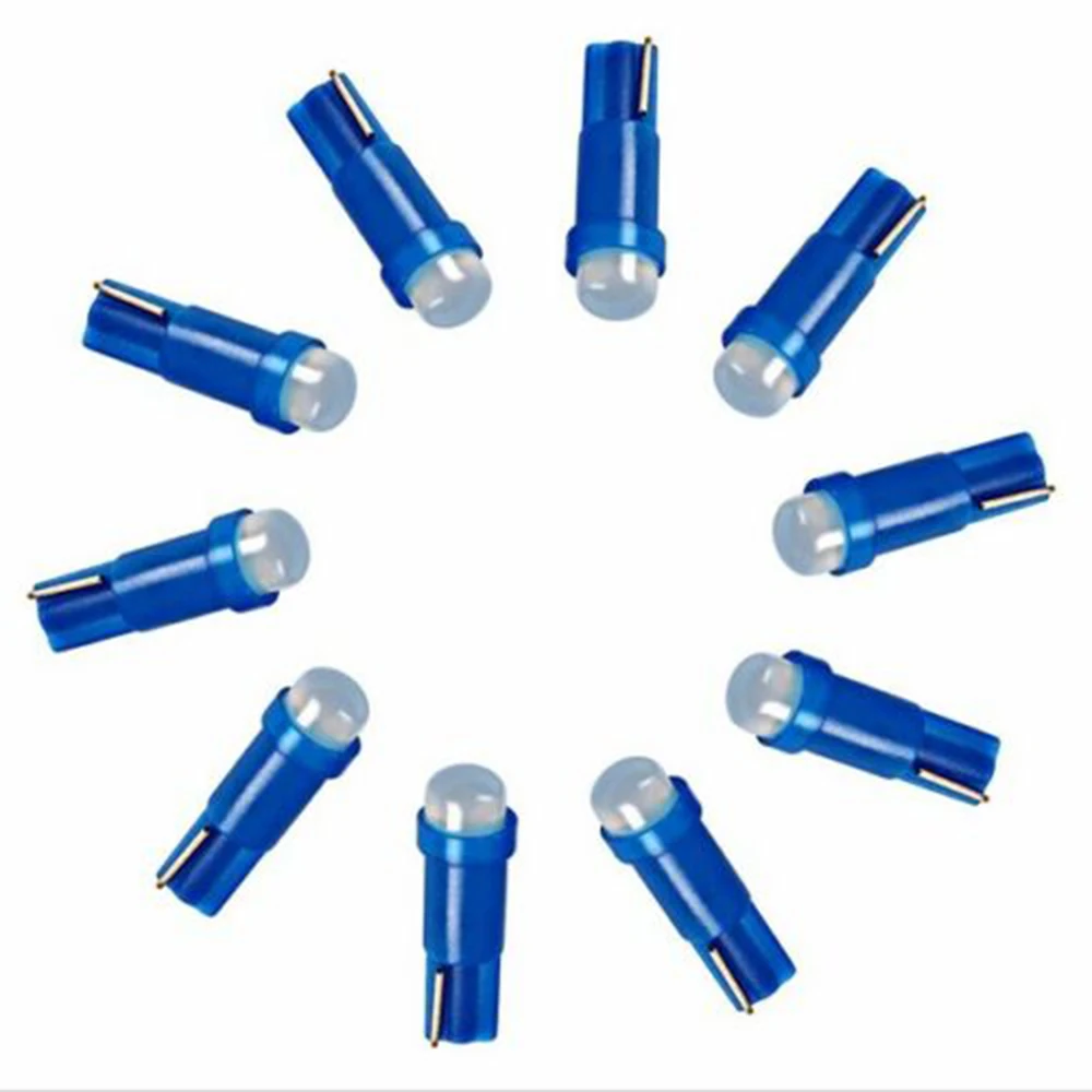 50 шт. синие Автомобильные светодиодные лампы T5 COB для приборной