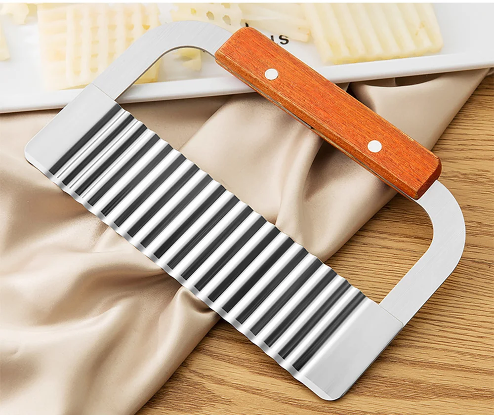 

Potato Onion Wave Slicers Wrinkled French Fries Salad Corrugated Cutting Chopped Potato Slices Knife Kitchen Product Gadgets
