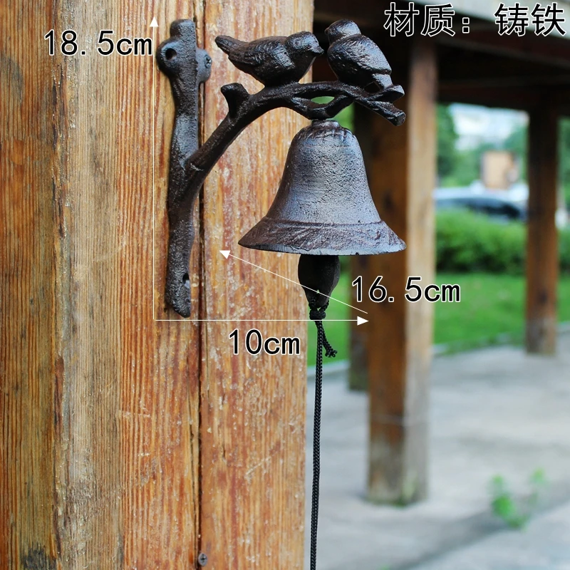 Чугунный подвесной Колокольчик в виде птицы для ужина ручная роспись