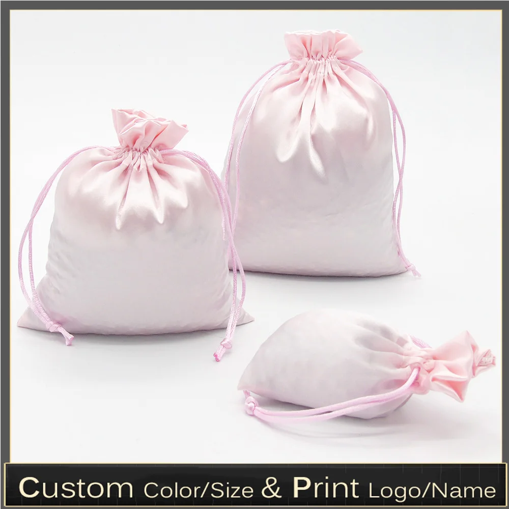 Атласные сумки на шнурке для ювелирных изделий косметики подарков свадьбы