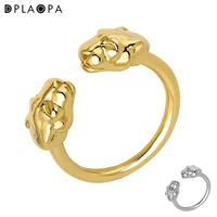 dplaopa 925 sterling silver gold plated silver panther ring resizable adjutable women party jewelry open bangle circle jewels