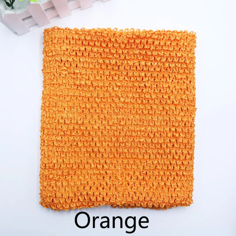 Orange 23x25cm 23x25 см, 10 дюймов, эластичная трикотажная юбка-пачка для вязания крючком на груди, топ-труба для самостоятельной сборки, платье с блестками, юбка, Рождественская фатиновая кружевная ткань - Цвет: Orange 23x25cm
