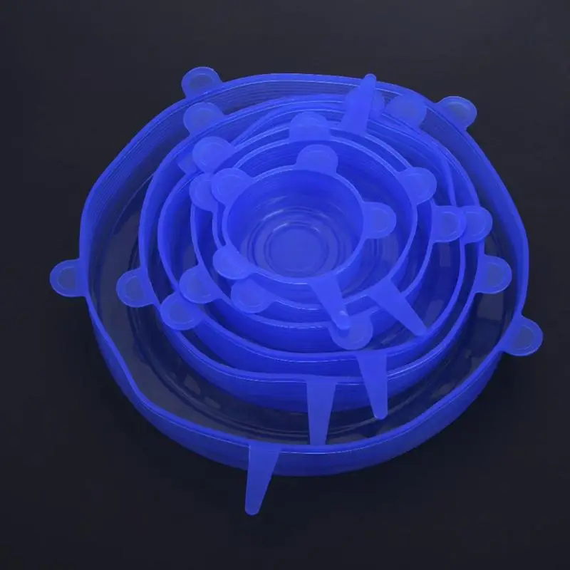 12 шт. сохраняющий свежесть крышки растягивающиеся из силикона Еда Обёрточная