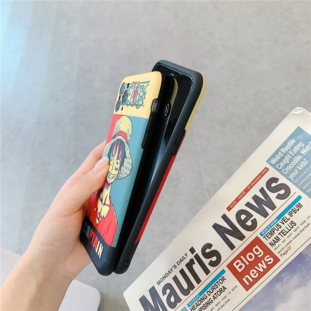 Роскошный мультяшный слитный чехол для iphone X XR XS Max 11 Pro 8 7 аниме Луффи Саурон