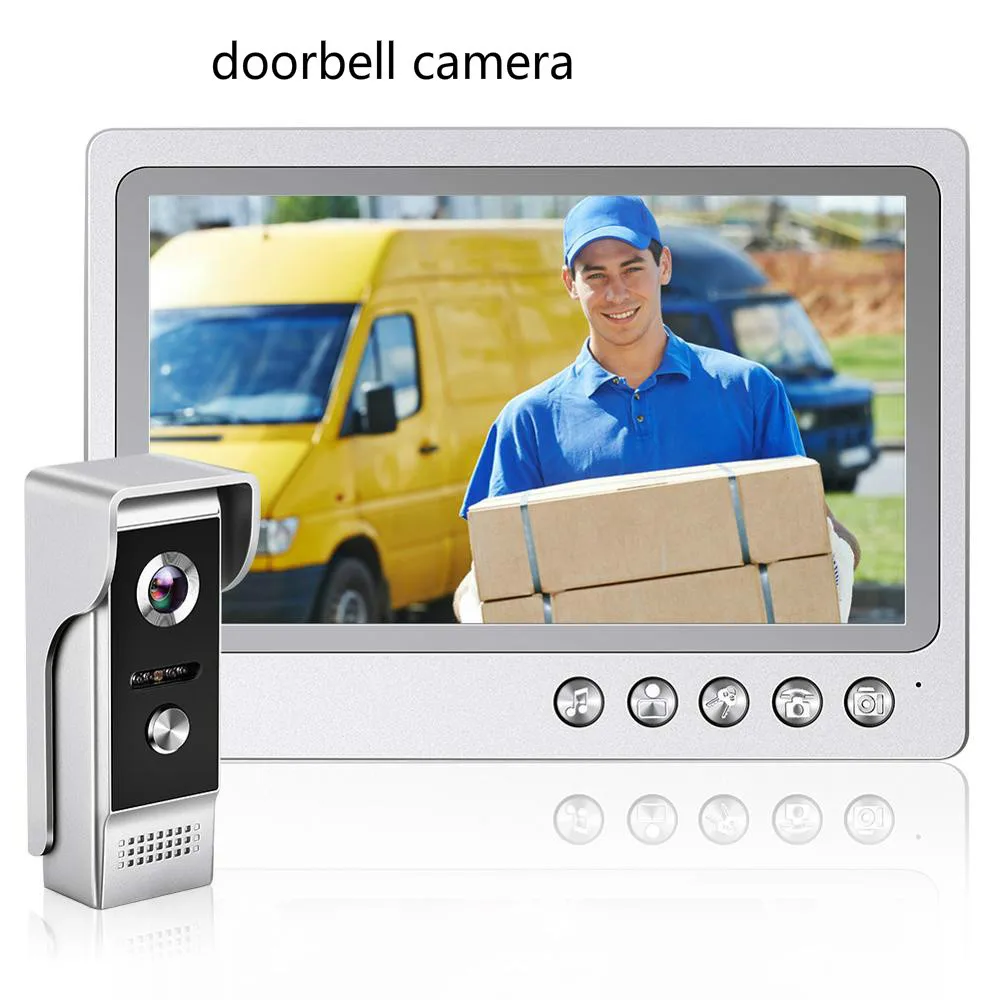 Смарт видео дверной звонок проводной домофонный 9 &quotЖК монитор ночного видения