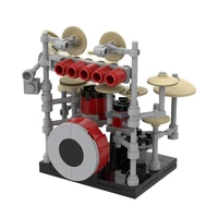 new figure player accessories toy drum building blocks block toy town guitar bass kits diy educational toys for children