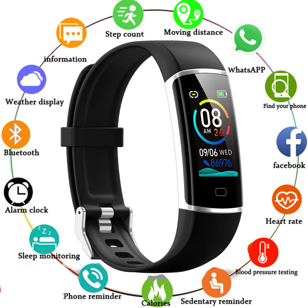 Цветной экран фитнес браслет трекер пульсометр умный Браслет активность часы