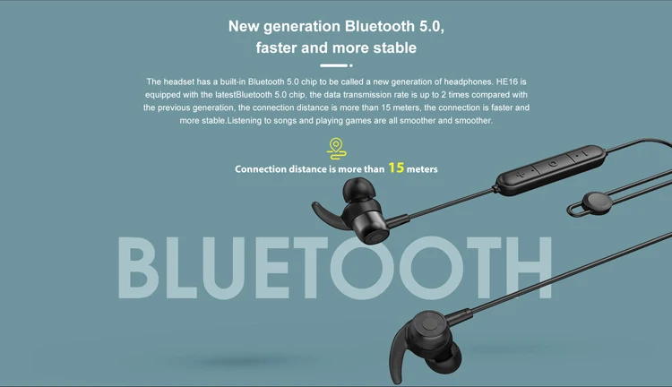 Lenovo HE16 Беспроводные спортивные стереонаушники Bluetooth 5,0 с защитой от пота, наушники с глубоким басом и микрофоном, наушники для тренировок и бега