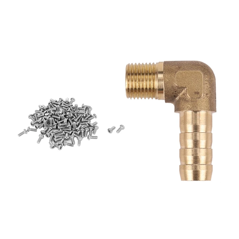

8Mm Hose X 3/8 Inch Male Thread Elbow Barb Coupler Connector With 100Pcs 0.4Mm Pitch M2 Hex Socket Button Head Screws