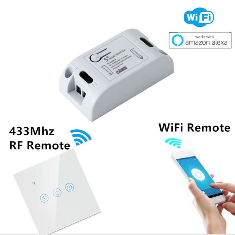 Умный Беспроводной Выключатель светильник Wi-Fi 433 МГц релейный приемник
