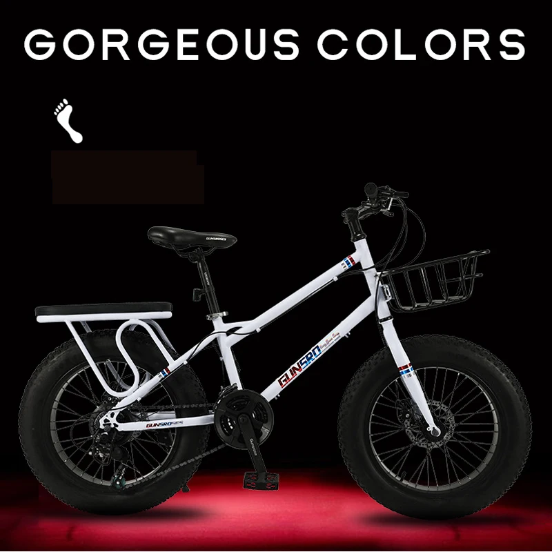 Горный велосипед с большими шинами фэтбайк 20 дюймов 7 скоростей сноубайк пляжный