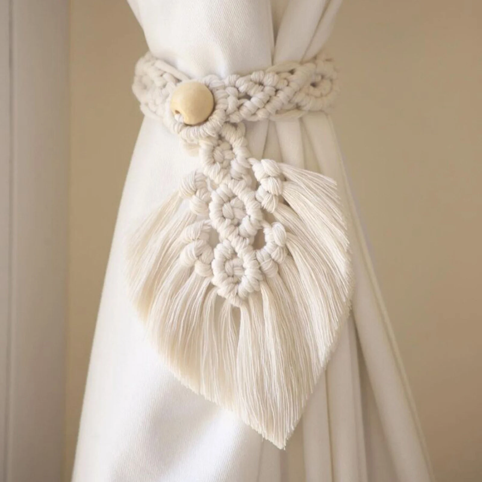 

Macrame Curtain Tiebacks Cotton Weave Curtains Tieback Straps Tassels Hanging Ball Home Decoration Curtain Accessories Holders