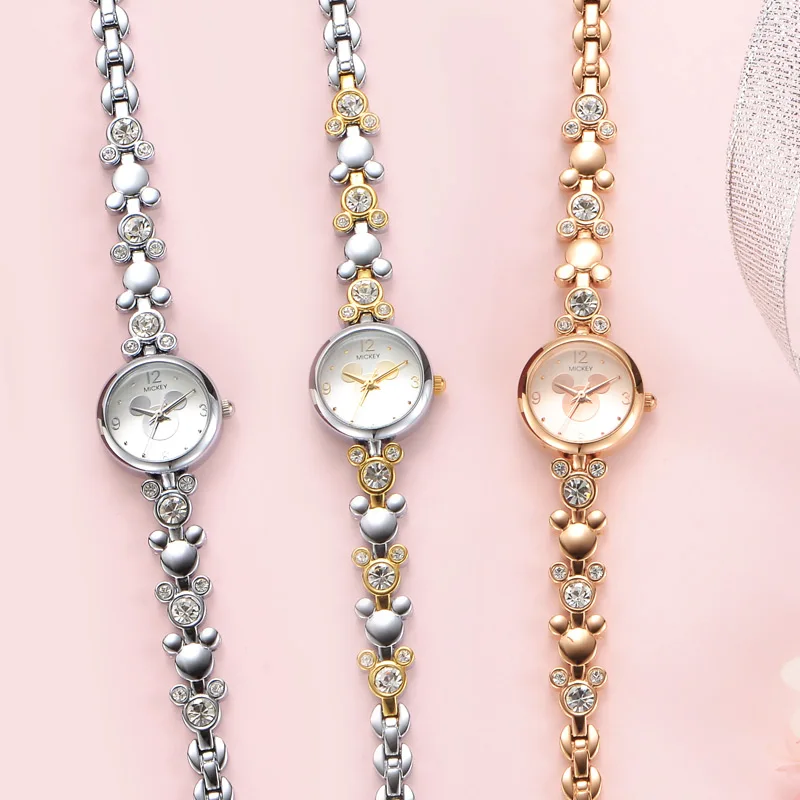 Girls Bling Crystal Stone Luxury Rhinestone Bracelets Watches Women Steel Band Gold Silver Wristwatch Ladies Quartz Clock Female