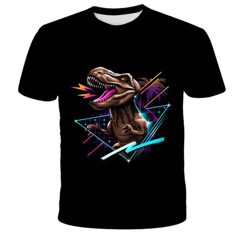 

2021 Summer 3D Jurassic Park T Shirt Kids Funny Casual Dinosaur World T-shirt Children Boy Girl Clothes Cool Tshirt Tops Tees