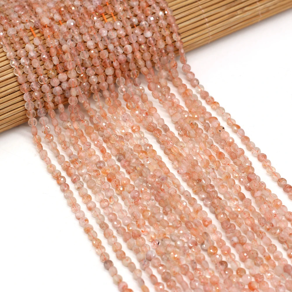 

Natural Semi-precious Stone Oblate Golden Sun Faceted Bead DIY Ladies Necklace Bracelet Jewelry Gifts Making Wholesale 4MM