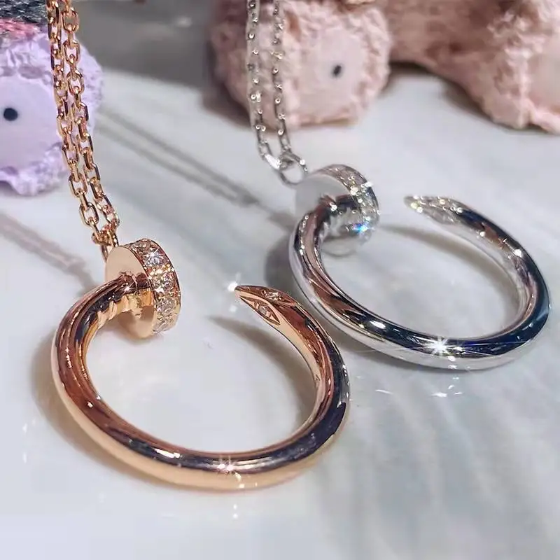 

Popular s 925 Stylish Sterling Silver Necklace High Quality For Ladies Exquisite All-match Wedding Gift Jewelry, With Box