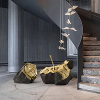 zq abstract light luxury creative staircase floor sculpture sales office hotel lobby art