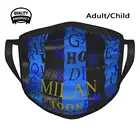 Противопылевая уличная маска в полоску для занятий спортом, футбольной команды, итальянской футбольной лиги, Милана
