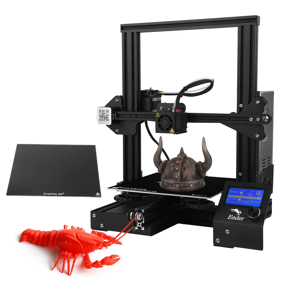 Ender 3 add glass Creality 3D ender-3 Улучшенный Высокоточный DIY 3d принтер самостоятельной сборки 220*220*250 мм размер печати со стеклянной пластиной - Цвет: Ender 3 add glass