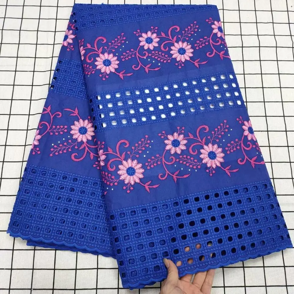 

Royal Blue Party African Cotton Fabric Embroidery Swiss Voile Lace Cloth For Party Dress TYC5(5Yards/Lot)
