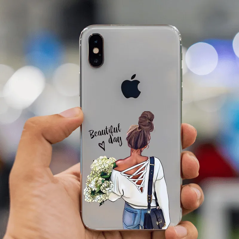 TPU VOGUE queen Princess женский силиконовый чехол для телефона boss coffee из ТПУ для iphone 11 11Pro 5C 6 6S 7 8 Plus 5s 5 SE X XR XS Max - Цвет: TPU
