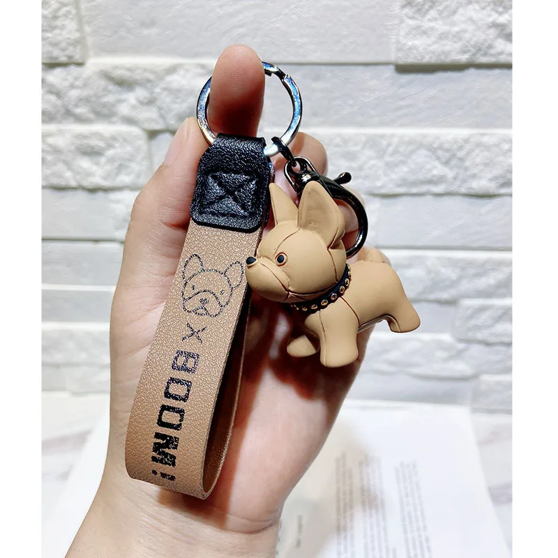 

2020 New Cartoon Method Fighting Dog Keychains Cute Doll Key Chain Creative Custom Couple Ins Bag Pendant Car Leather Key Ring