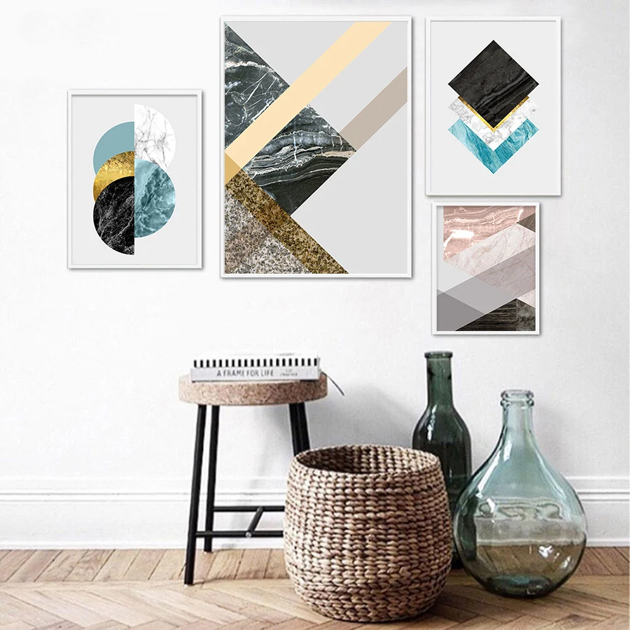 Скандинавская абстрактная мраморная картина Настенная минималистичный плакат и