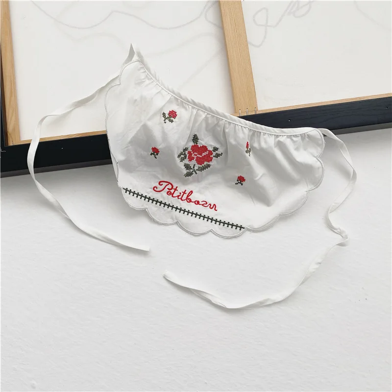 

3pcs Newborn Clothes Set Baby Girl Plaid Bodysuit + Embroidery Flower Bib + Hat Baby Girl Jumpsuit Clothes Outfits