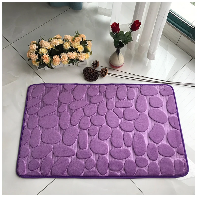 

Bathroom Mat Absorbent Anti-slip Shower Mat Cobblestone Printed Floor Mats For Bedroom Living Room Soft Doormat Bathroom Product