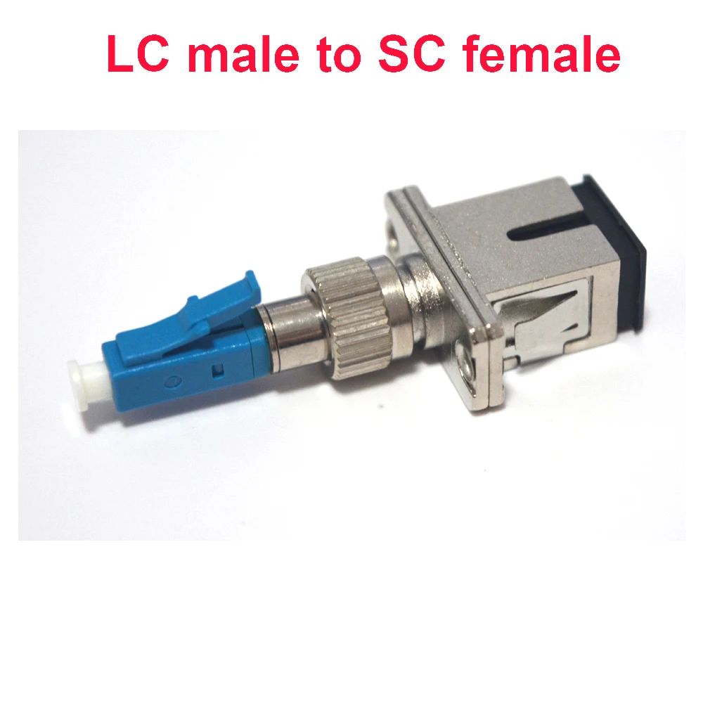 Premium LC to SC Fiber Optic Adapter- LC/UPC male to SC/UPC female coupler,9/125 Singlemode 2PCS