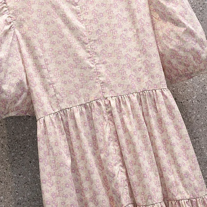 

Plus Size Women Summer Loose Casual Dress New 2021 Fashion Simple Style Floral Pring Ladies Knee-length A-line Dresses W184