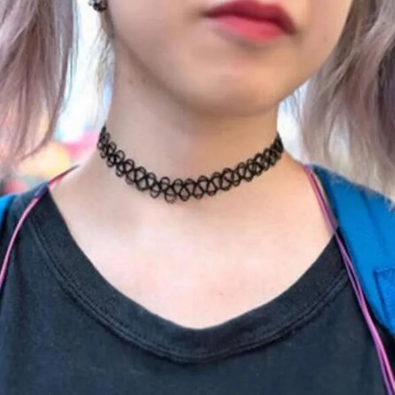 Nx444 европейские модные винтажные Простые полые плетеные эластичные Чокеры для