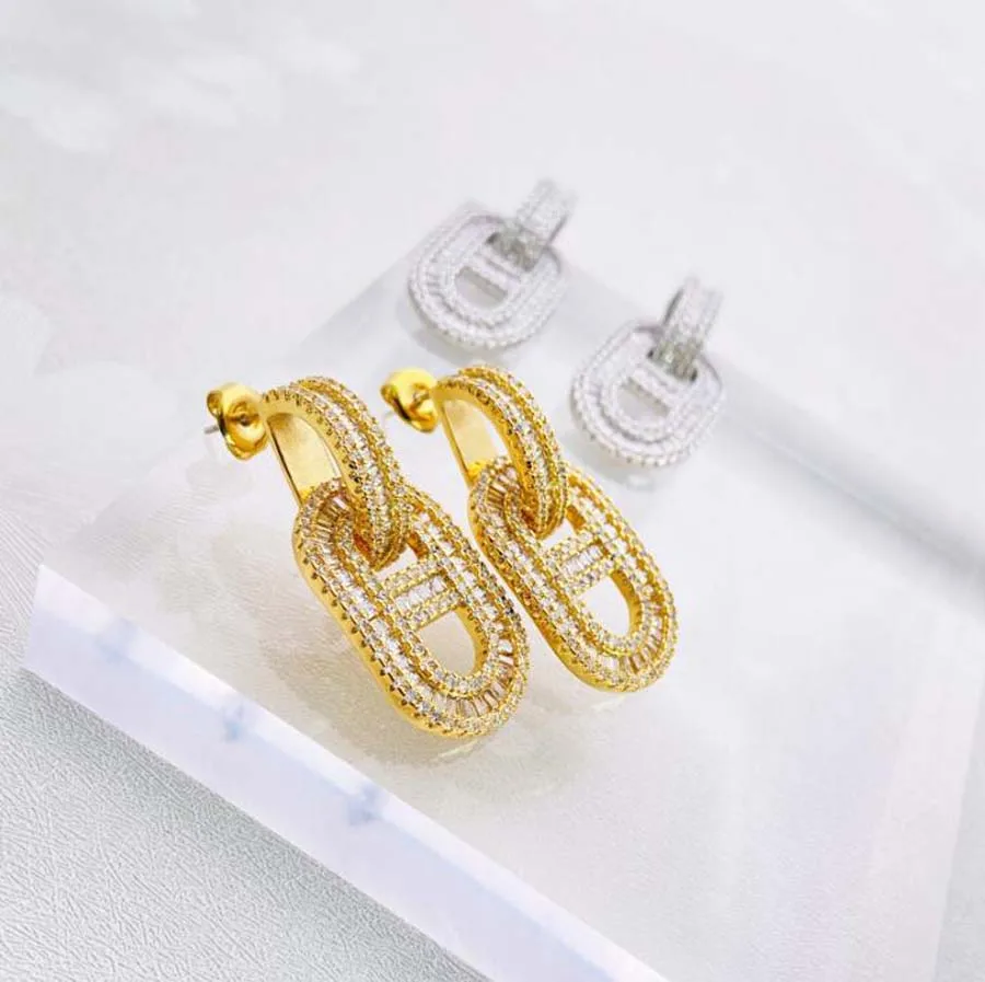 

Полные стразы полые овальные elagant женские классические серьги новые модные крупные шикарные брендовые золотые геометрические серьги