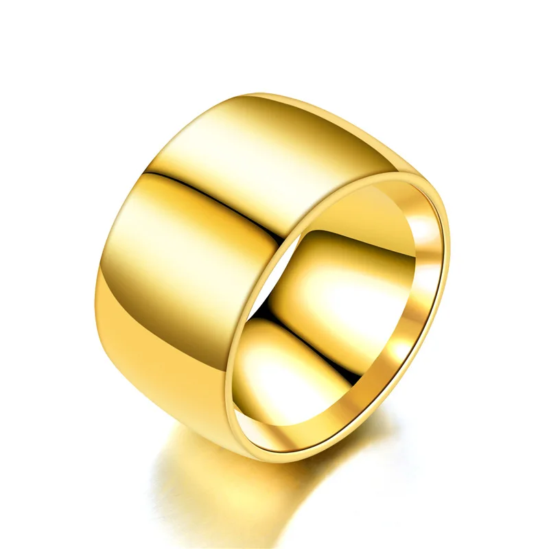 Black Gold Color Fashion Simple Ring Classic Stainless Steel Width Women Men Couple Charm Jewelry for Party Wedding | Украшения и