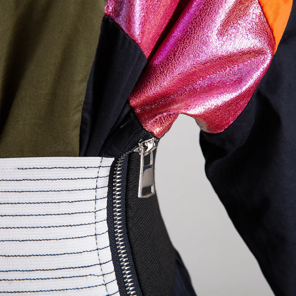 Vefadisa/осеннее хлопковое лоскутное платье с бутонами на молнии коротким рукавом и