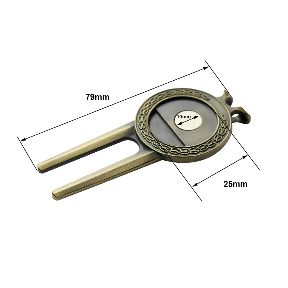 Набор инструментов для ремонта PINMEI отметка мяча гольфа Divot 1 шт. антикварные вилки