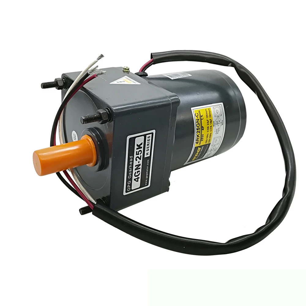 Reversible gear motor 5RK40GN-C/5GN-18K 90mm 40w 50HZ adjustable speed with gear head and 5 wires enlarge