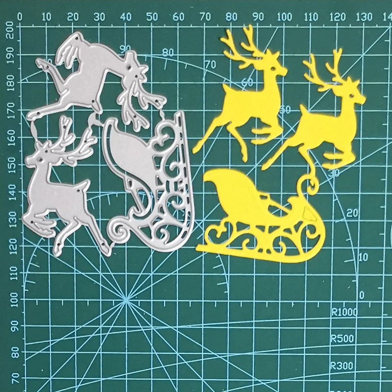 christmas metal steel cutting dies sled deer snowy house craft punch die stencils for scrapbooking album paper card making die free global shipping