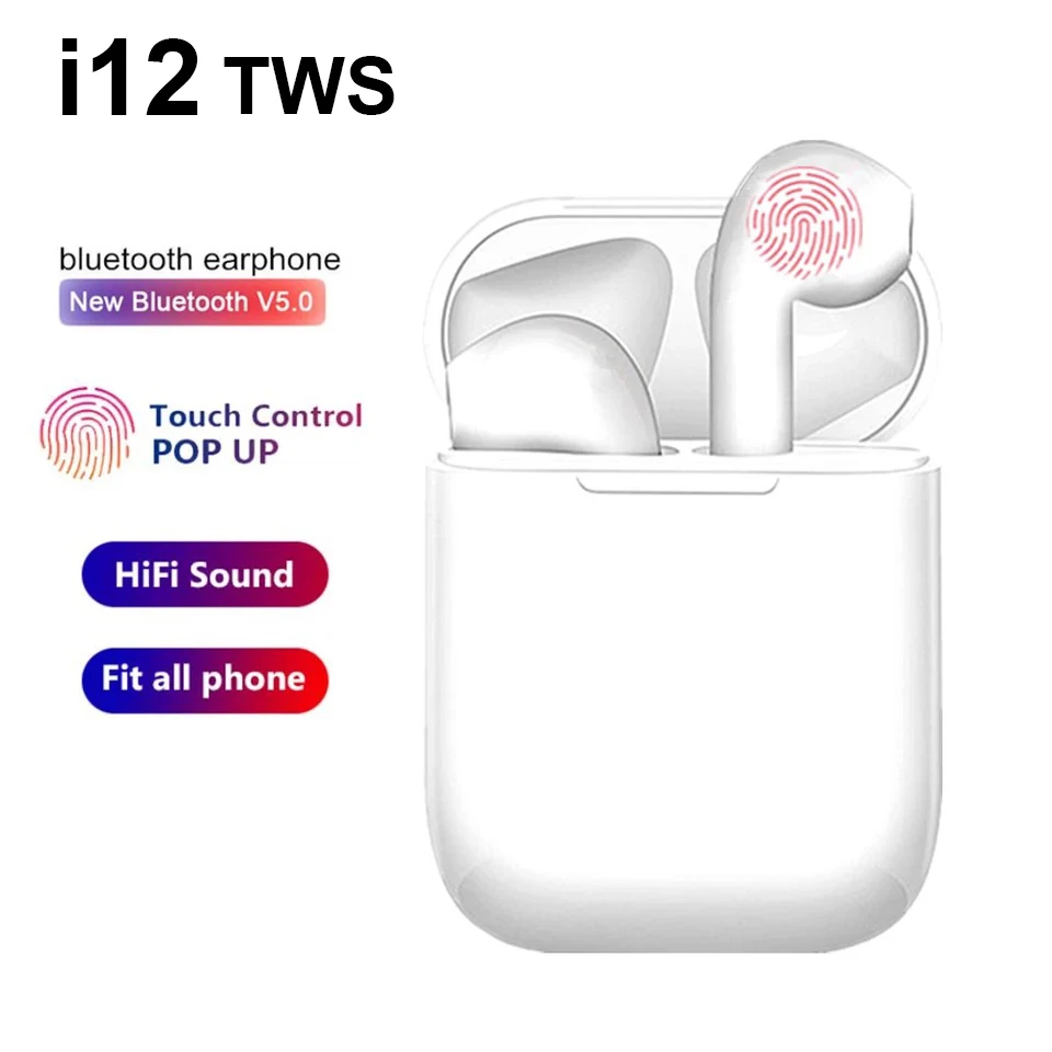 I12 Tws Bluetooth 5 0 наушники беспроводные Спортивная гарнитура Музыка для iphone смартфона