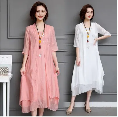 Одежда в стиле бохо платья из двух частей с цветочной вышивкой лето 2020 элегантное