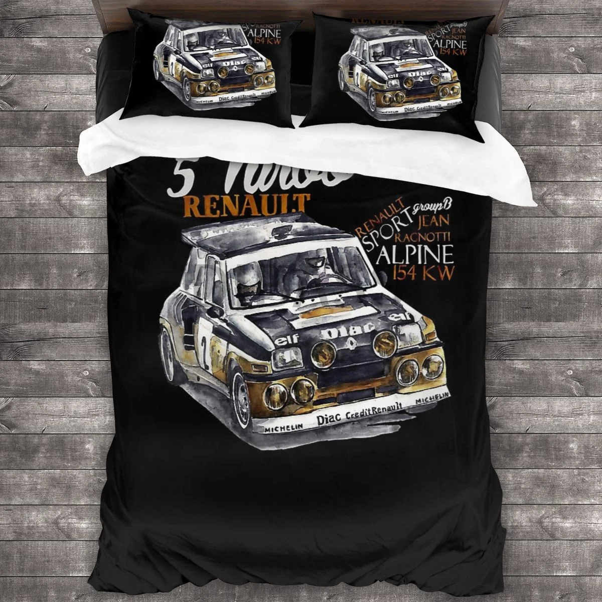 

Rally Group B-Renault 5 Turbo 27 Men Graphic Tee Comforter Set with 2 Pillowcases，Soft Microfiber Bedding Set Duvet Cover